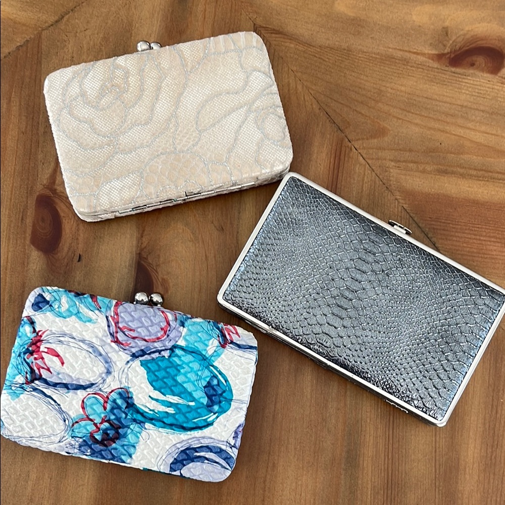 Elegant Clutch Set - Cream, Gray, and Multicolor